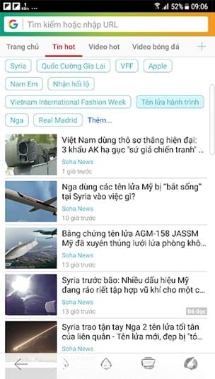 Giao diện lướt web của Sfive