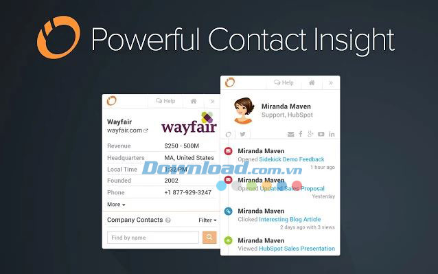 Sidekick cũng cung cấp những thông tin chi tiết về người nhận email Sidekick cũng cung cấp những thông tin chi tiết về người nhận email