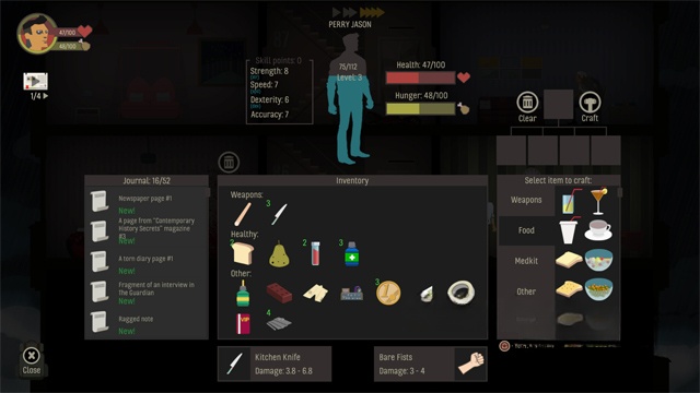 Hòm đồ của nhân vật trong game phiêu lưu hành động SKYHILL cho máy tính, Mac và Linux