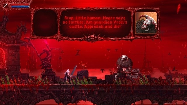 Cuộc đối thoại ngắn ngủi trong game hành động Slain: Back From Hell cho Linux, Mac và máy tính