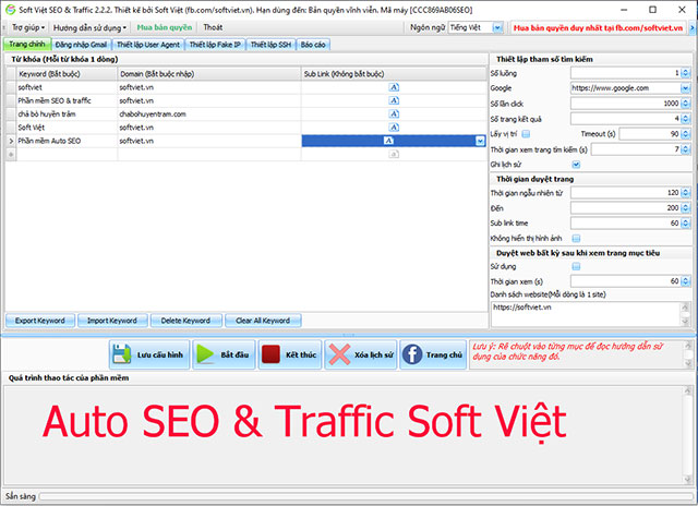 Phần mềm Soft Việt SEO & Kéo Traffic