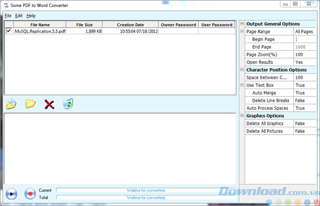 Giao diện của Some PDF to Word Converter