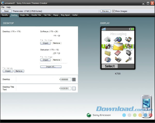 Giao diện Sony Ericsson Themes Creator Giao diện Sony Ericsson Themes Creator