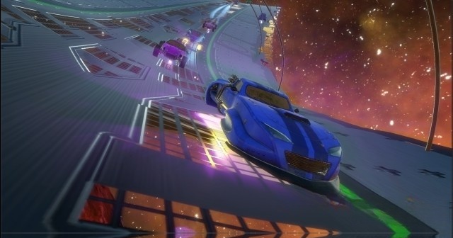 Cố gắng vượt qua các tay đua cừ khôi khác trong game đua xe Space Ribbon cho PC, Mac và Linux