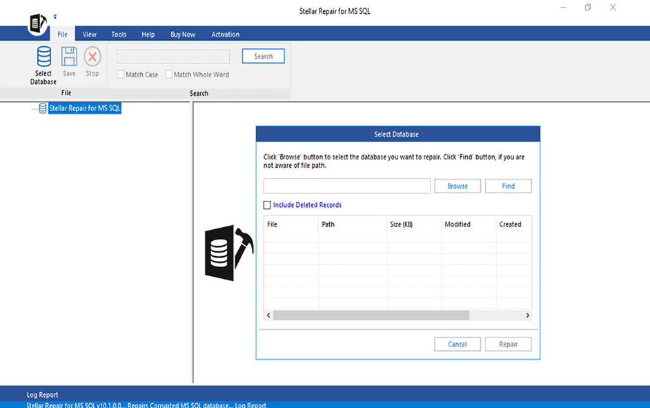 Bước 1: Duyệt hoặc tìm tệp MDF của cơ sở dữ liệu SQL bị hỏng