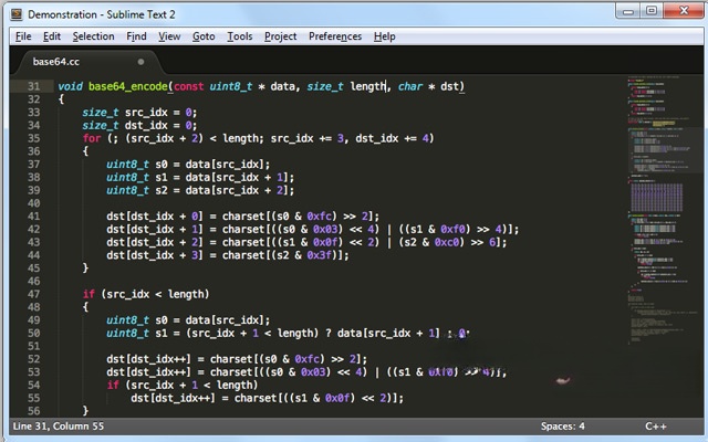 Chỉnh sửa trong Sublime Text