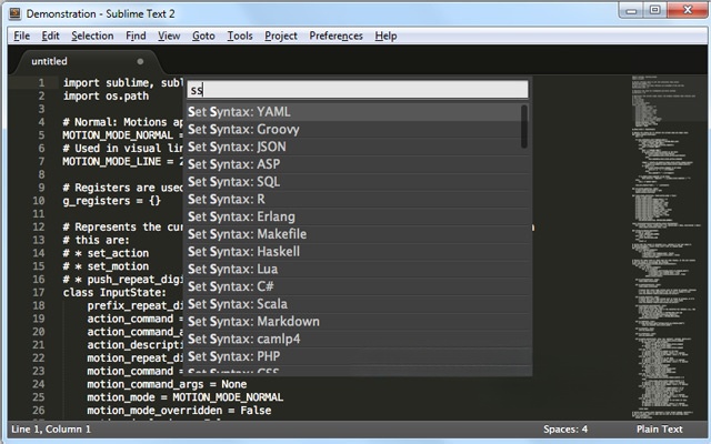 Thiết lập cú pháp trong Sublime Text