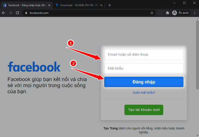 facebook dang nhap