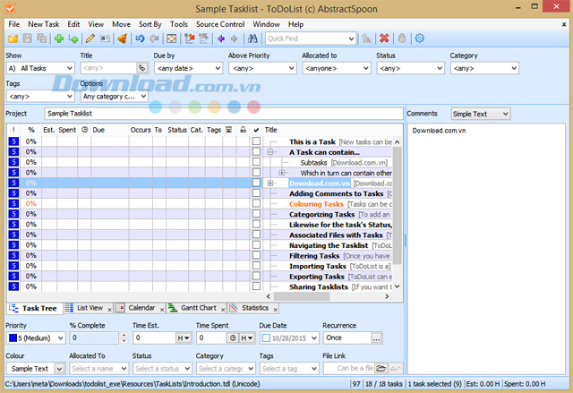 Giao diện của ToDoList