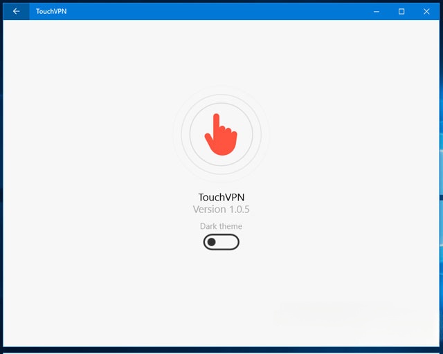 Giao diện Touch VPN cho Windows 10