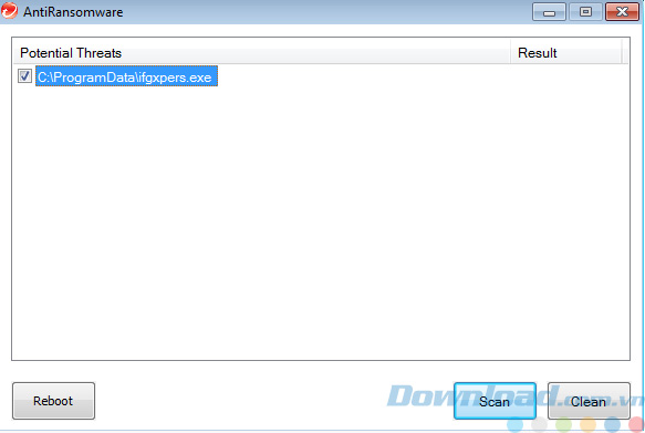 Giao diện của Trend Micro Anti-Ransomware Tool