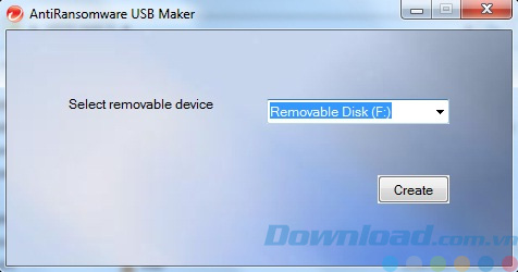 Chọn USB để cài đặt Trend Micro Anti-Ransomware Tool