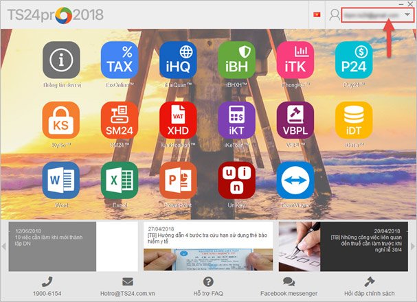 Giao diện chính của TS24 Professional