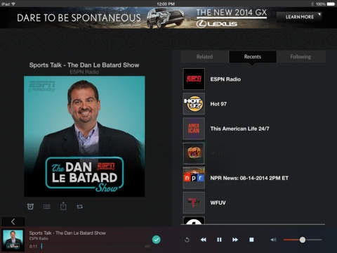 TuneIn Radio cho iOS