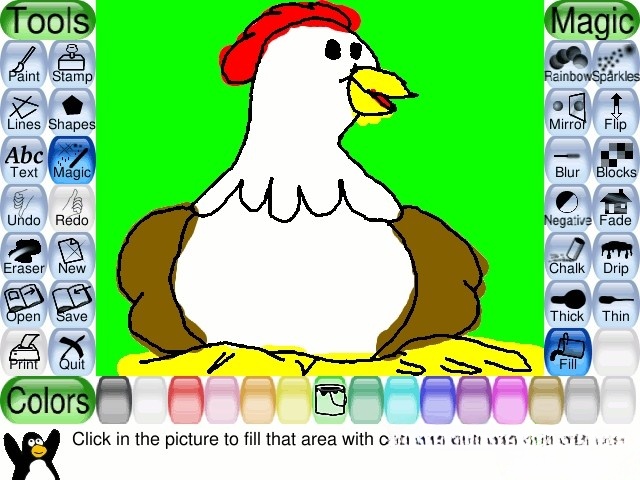 Phần mềm vẽ tranh cực hay dành cho trẻ em Tux Paint