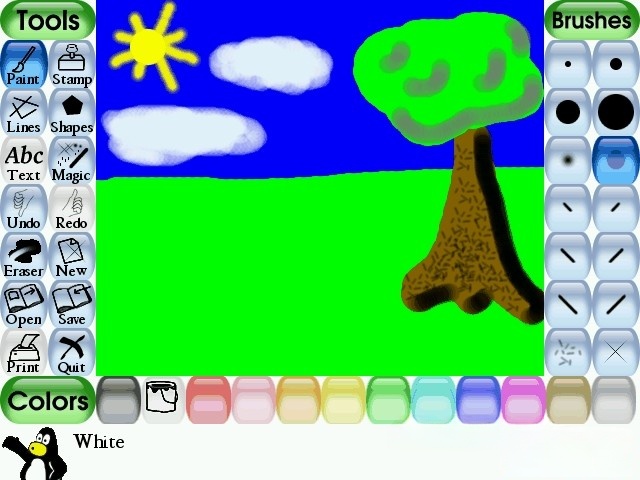 Tux Paint để trí sáng tạo, tưởng tượng của các bé được bay cao, bay xa