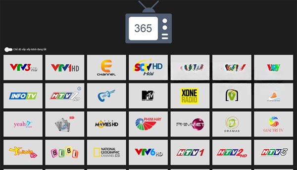 Danh sách kênh truyền hình TV HD 365