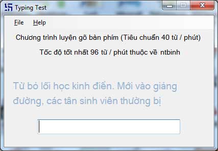 Kiểm tra trình độ đánh máy với Typing Test Pro Kiểm tra trình độ đánh máy với Typing Test Pro
