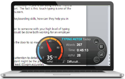 Tiện ích TypingMeter Widget trên Typing Master Pro 11