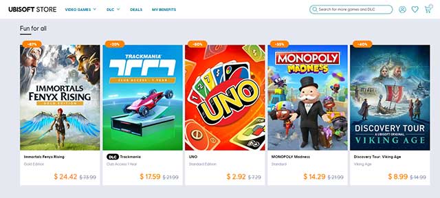 Ubisoft Store là trang web bán game online của Ubisoft Entertainment SA