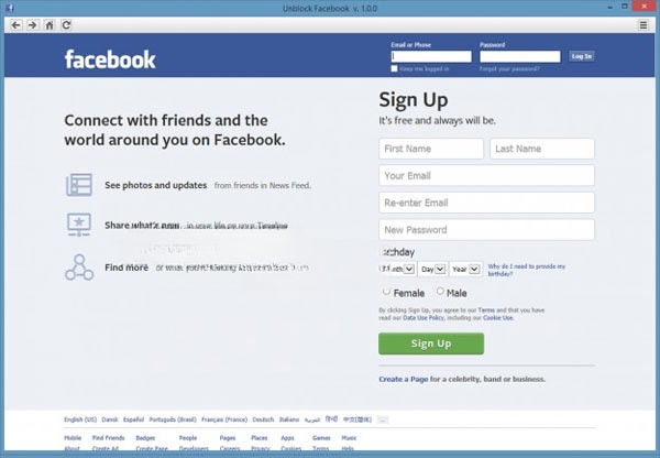 Unblock Facebook