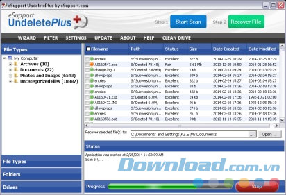 Khôi phục dữ liệu với eSupport UndeletePlus