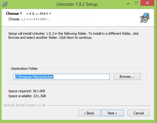 Chọn Next để hoàn tất cài đặt Unlocker