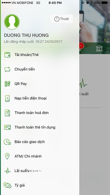 Danh mục chính của Vietcombank