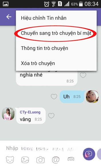 Chuyển sang trò chuyện bí mật