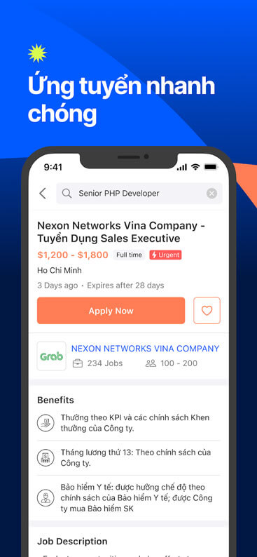 Ứng tuyển nhanh chóng