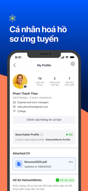 Cá nhân hóa hồ sơ ứng dụng