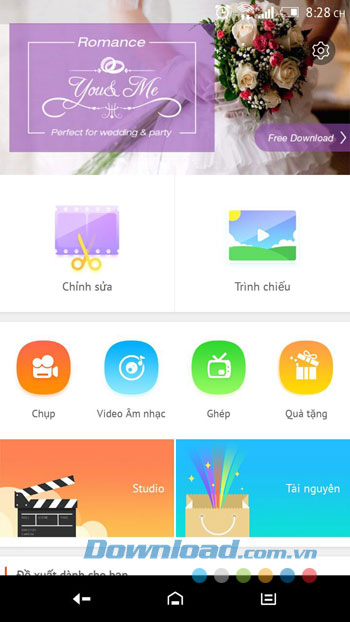 Giao diện ứng dụng VivaVideo