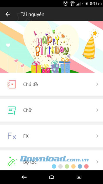 Kho tài nguyên của VivaVideo