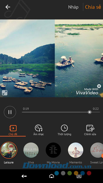 Tạo slideshow với VivaVideo