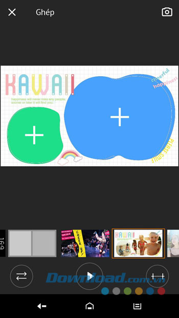 VivaVideo gồm nhiều kiểu ghép video