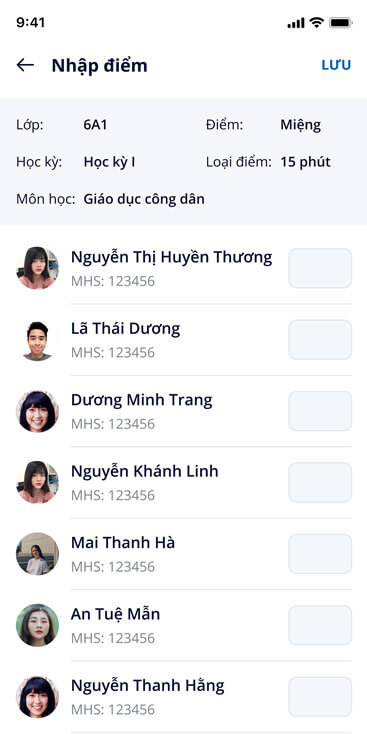 Hỗ trợ nhập điểm