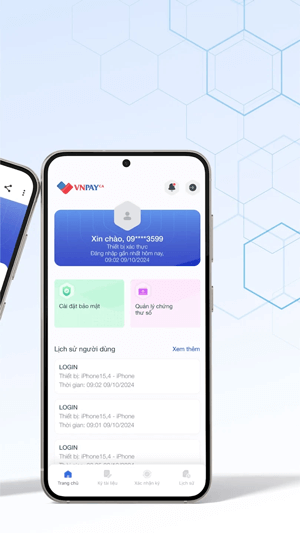 Giao diện chính của VNPAY CA