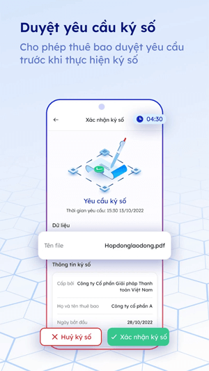 Duyệt yêu cầu ký số