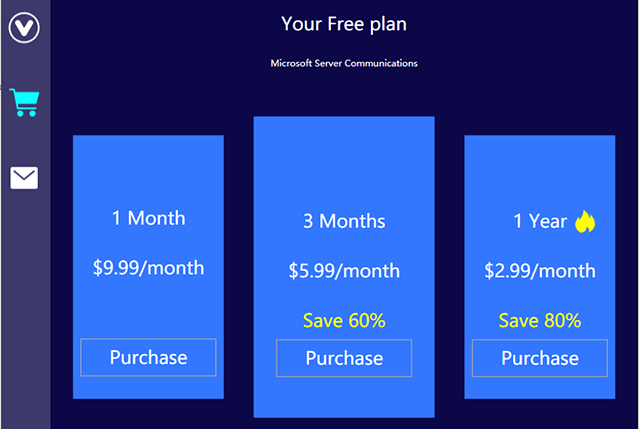 Dùng thử VPN Pro 7 ngày miễn phí hoặc mua gói thuê bao theo tháng và năm