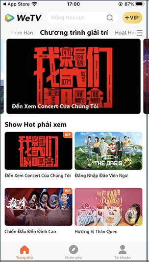 WeTV cung cấp các video có chất lượng Full HD