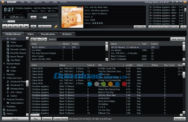 Giao diện chính Winamp