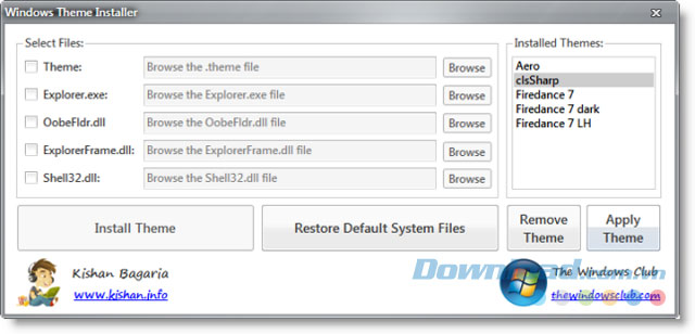 Giao diện Windows Theme Installer 