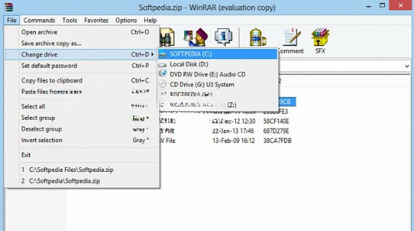 Giao diện WinRAR