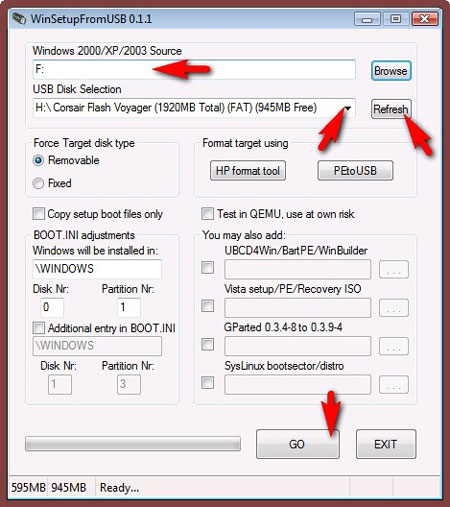 Tạo USB khởi động WinSetupFromUSB