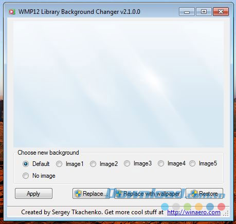 Thiết lập WMP12 Library Background Changer
