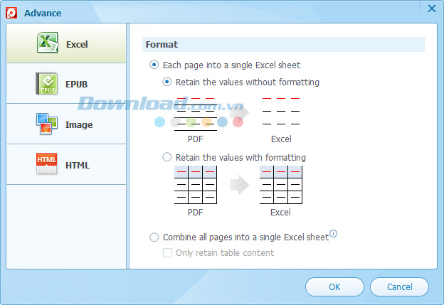 Các cài đặt nâng cao của Wondershare PDF Converter