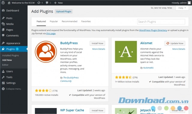 Thêm plugin yêu thích vào WordPress dễ dàng