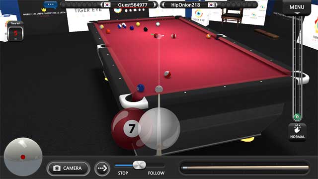 World Championship Billiards cho phép bạn thi đấu trực tiếp với mọi người trên thế giới