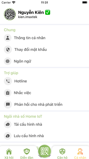 Giao diện cá nhân
