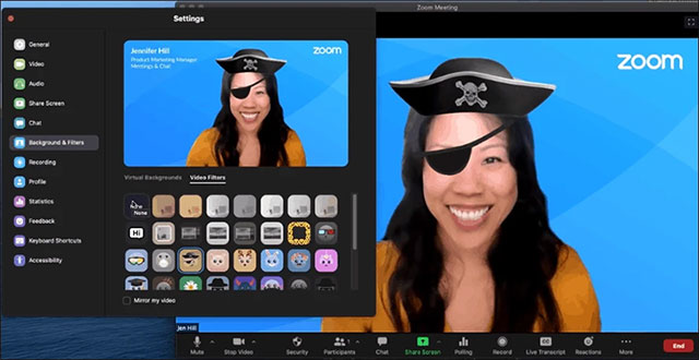 Rất nhiều bộ lọc và sticker để cuộc gọi Zoom thêm thú vị 